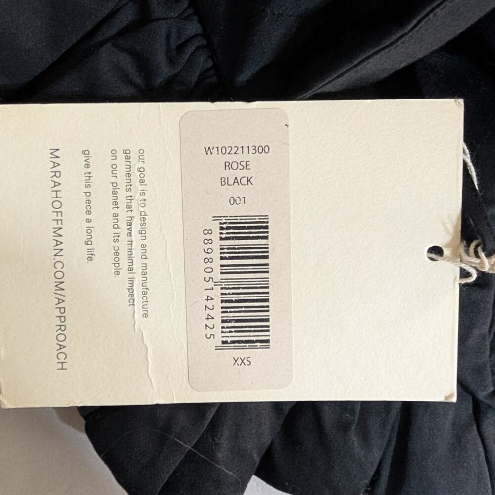 Mara Hoffman Rose Strapless Top Black Size XXS Rosette Crop Top Cotton NWT - Picture 5 of 10